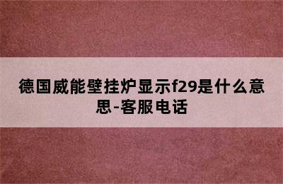 德国威能壁挂炉显示f29是什么意思-客服电话