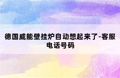 德国威能壁挂炉自动想起来了-客服电话号码