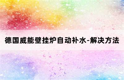 德国威能壁挂炉自动补水-解决方法