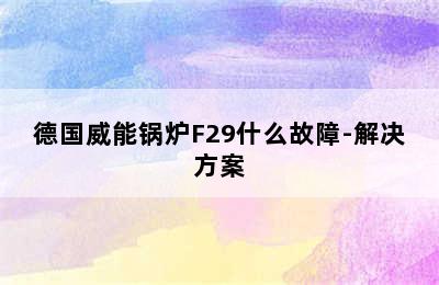 德国威能锅炉F29什么故障-解决方案