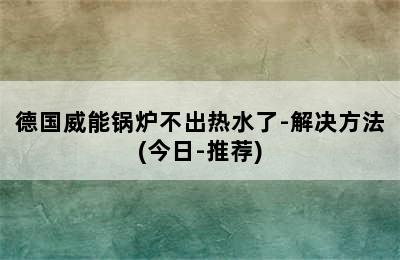 德国威能锅炉不出热水了-解决方法(今日-推荐)