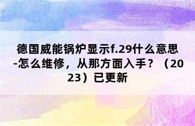 德国威能锅炉显示f.29什么意思-怎么维修，从那方面入手？（2023）已更新