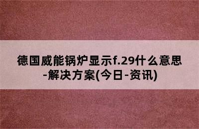 德国威能锅炉显示f.29什么意思-解决方案(今日-资讯)