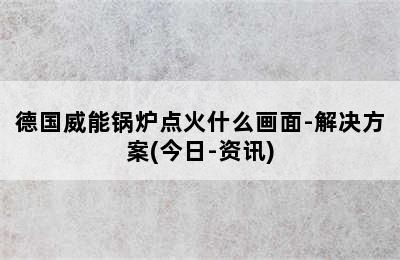 德国威能锅炉点火什么画面-解决方案(今日-资讯)