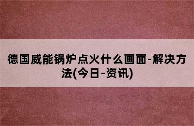 德国威能锅炉点火什么画面-解决方法(今日-资讯)