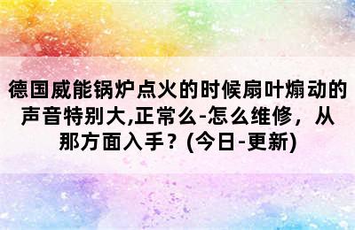 德国威能锅炉点火的时候扇叶煽动的声音特别大,正常么-怎么维修，从那方面入手？(今日-更新)