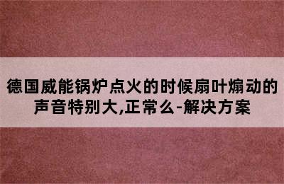 德国威能锅炉点火的时候扇叶煽动的声音特别大,正常么-解决方案