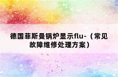 德国菲斯曼锅炉显示flu-（常见故障维修处理方案）