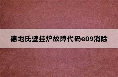 德地氏壁挂炉故障代码e09消除