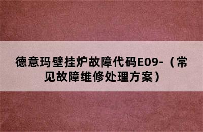 德意玛壁挂炉故障代码E09-（常见故障维修处理方案）