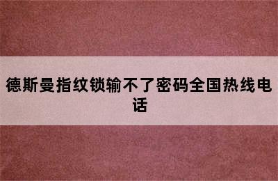 德斯曼指纹锁输不了密码全国热线电话