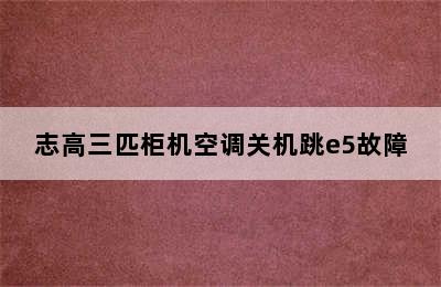 志高三匹柜机空调关机跳e5故障