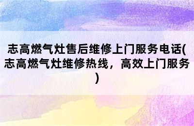 志高燃气灶售后维修上门服务电话(志高燃气灶维修热线，高效上门服务)