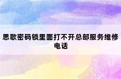 思歌密码锁里面打不开总部服务维修电话