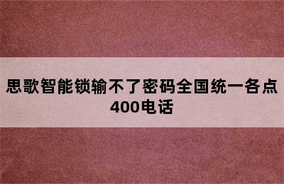 思歌智能锁输不了密码全国统一各点400电话