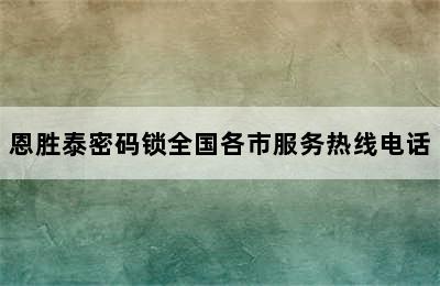 恩胜泰密码锁全国各市服务热线电话