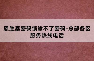 恩胜泰密码锁输不了密码-总部各区服务热线电话