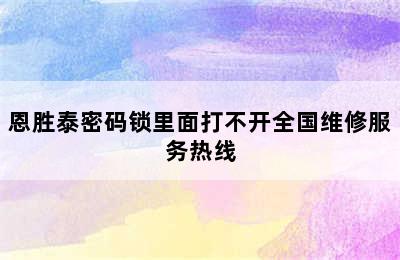 恩胜泰密码锁里面打不开全国维修服务热线