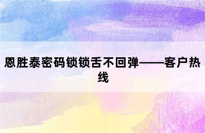 恩胜泰密码锁锁舌不回弹——客户热线