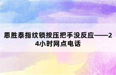 恩胜泰指纹锁按压把手没反应——24小时网点电话