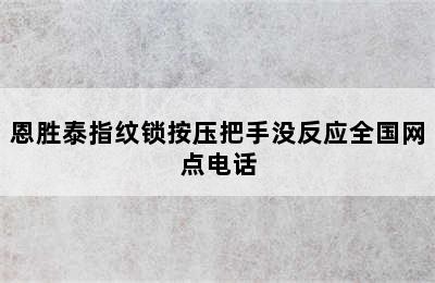 恩胜泰指纹锁按压把手没反应全国网点电话