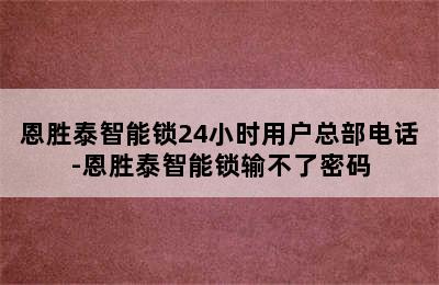 恩胜泰智能锁24小时用户总部电话-恩胜泰智能锁输不了密码