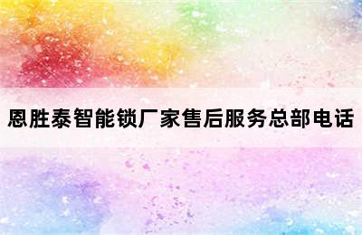 恩胜泰智能锁厂家售后服务总部电话