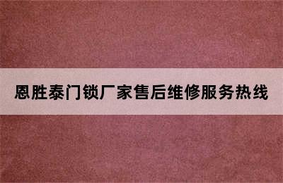 恩胜泰门锁厂家售后维修服务热线