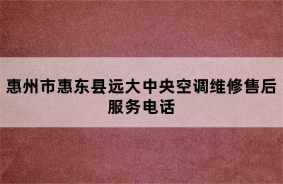 惠州市惠东县远大中央空调维修售后服务电话