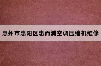 惠州市惠阳区惠而浦空调压缩机维修