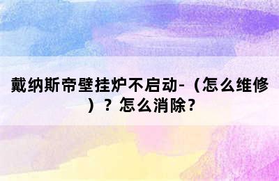 戴纳斯帝壁挂炉不启动-（怎么维修）？怎么消除？