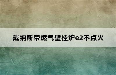 戴纳斯帝燃气壁挂炉e2不点火