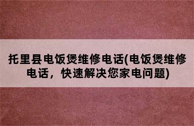 托里县电饭煲维修电话(电饭煲维修电话，快速解决您家电问题)