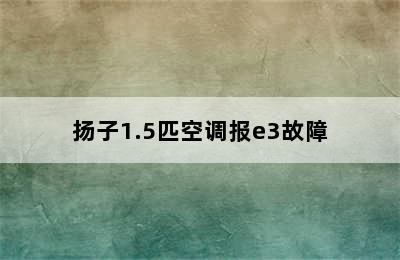 扬子1.5匹空调报e3故障