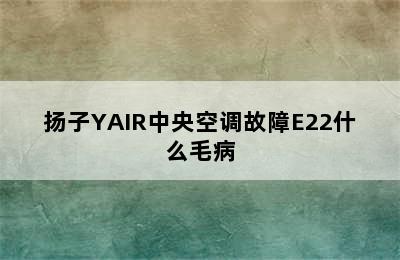 扬子YAIR中央空调故障E22什么毛病