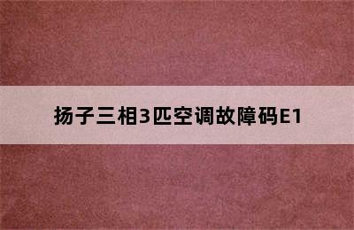 扬子三相3匹空调故障码E1