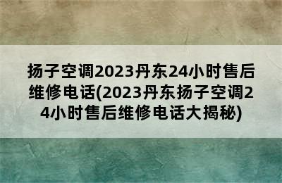 扬子空调2023丹东24小时售后维修电话(2023丹东扬子空调24小时售后维修电话大揭秘)