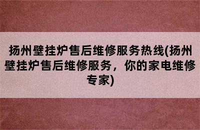 扬州壁挂炉售后维修服务热线(扬州壁挂炉售后维修服务，你的家电维修专家)