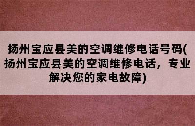 扬州宝应县美的空调维修电话号码(扬州宝应县美的空调维修电话，专业解决您的家电故障)