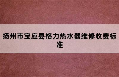 扬州市宝应县格力热水器维修收费标准