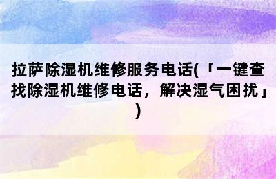 拉萨除湿机维修服务电话(「一键查找除湿机维修电话，解决湿气困扰」)