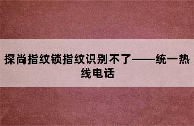 探尚指纹锁指纹识别不了——统一热线电话