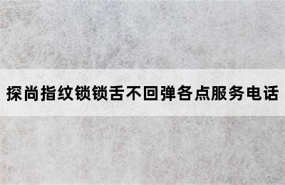 探尚指纹锁锁舌不回弹各点服务电话