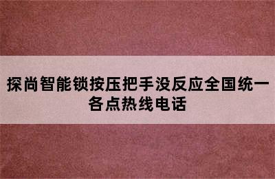 探尚智能锁按压把手没反应全国统一各点热线电话