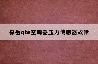 探岳gte空调器压力传感器故障