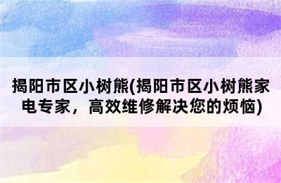 揭阳市区小树熊(揭阳市区小树熊家电专家，高效维修解决您的烦恼)