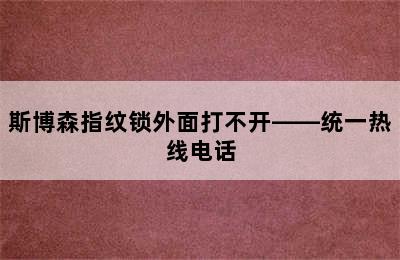 斯博森指纹锁外面打不开——统一热线电话