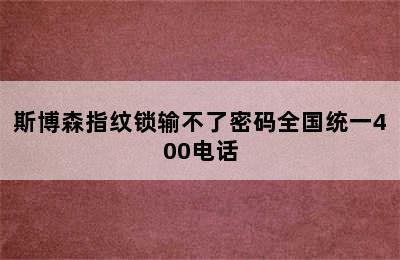 斯博森指纹锁输不了密码全国统一400电话