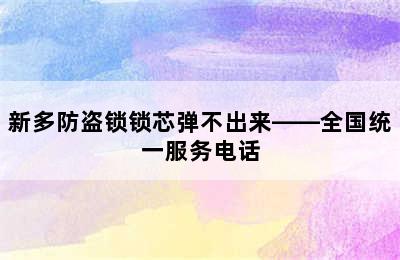 新多防盗锁锁芯弹不出来——全国统一服务电话