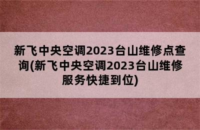 新飞中央空调2023台山维修点查询(新飞中央空调2023台山维修服务快捷到位)